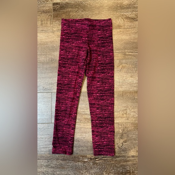 Old Navy Other - Old Navy Girls’ Burgundy & Black Marled Leggings - Size M (8)